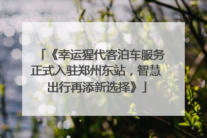 《幸运猩代客泊车服务正式入驻郑州东站，智慧出行再添新选择》