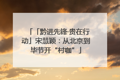 「黔进先锋·贵在行动」宋慧颖：从北京到毕节开“村咖”