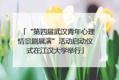 “第四届武汉青年心理情景剧展演”活动启动仪式在江汉大学举行