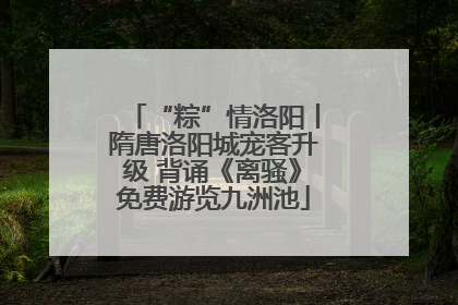 “粽”情洛阳丨隋唐洛阳城宠客升级 背诵《离骚》免费游览九洲池