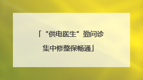 “供电医生”勤问诊 集中修整保畅通