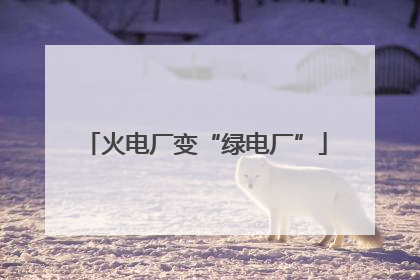 火电厂变“绿电厂”