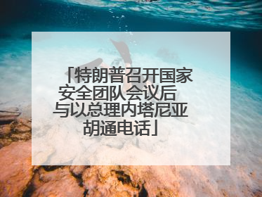 特朗普召开国家安全团队会议后 与以总理内塔尼亚胡通电话