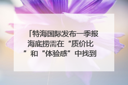特海国际发布一季报 海底捞需在“质价比”和“体验感”中找到平衡｜新经济观察