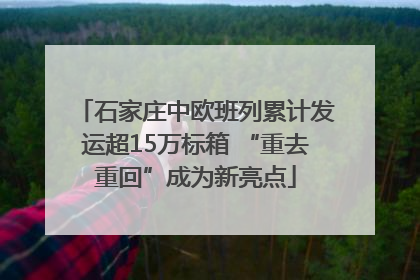 石家庄中欧班列累计发运超15万标箱 “重去重回”成为新亮点