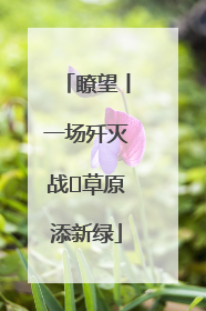 瞭望丨一场歼灭战 草原添新绿