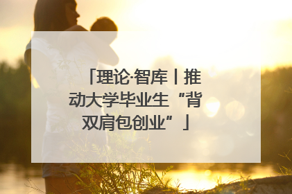 理论·智库丨推动大学毕业生“背双肩包创业”