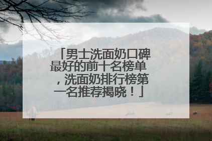 男士洗面奶口碑最好的前十名榜单，洗面奶排行榜第一名推荐揭晓！