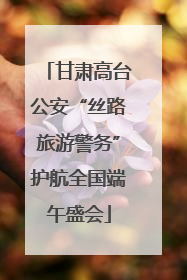 甘肃高台公安“丝路旅游警务”护航全国端午盛会