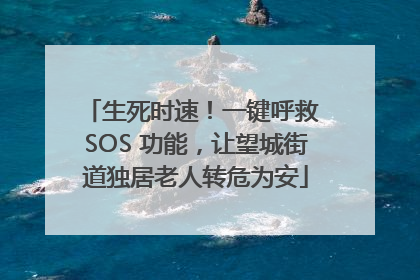 生死时速！一键呼救 SOS 功能，让望城街道独居老人转危为安