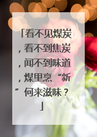 看不见煤炭，看不到焦炭，闻不到味道，煤里烹“新”何来滋味？