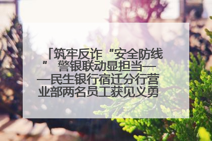 筑牢反诈“安全防线” 警银联动显担当——民生银行宿迁分行营业部两名员工获见义勇为基金会表彰