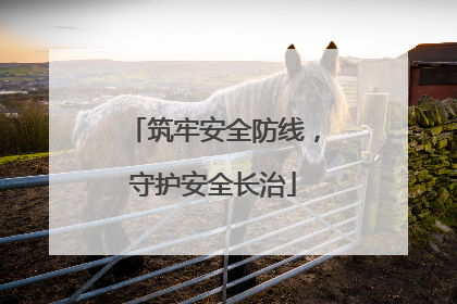 筑牢安全防线，守护安全长治