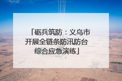 砺兵筑防：义乌市开展全链条防汛防台综合应急演练