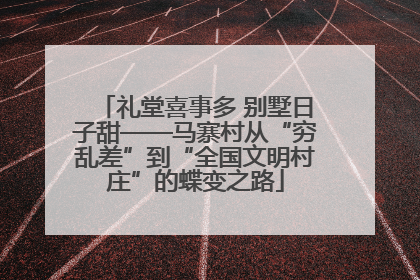 礼堂喜事多 别墅日子甜——马寨村从“穷乱差”到“全国文明村庄”的蝶变之路
