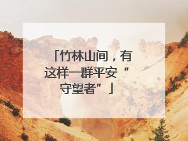 竹林山间，有这样一群平安“守望者”