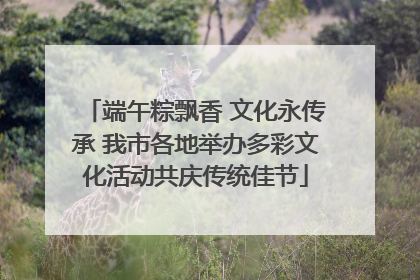 端午粽飘香 文化永传承 我市各地举办多彩文化活动共庆传统佳节