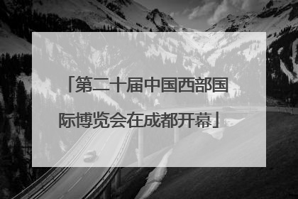 第二十届中国西部国际博览会在成都开幕