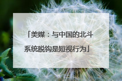 美媒：与中国的北斗系统脱钩是短视行为