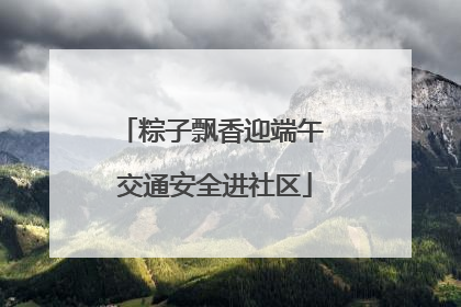 粽子飘香迎端午 交通安全进社区