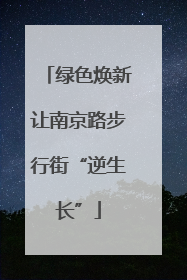 绿色焕新让南京路步行街“逆生长”