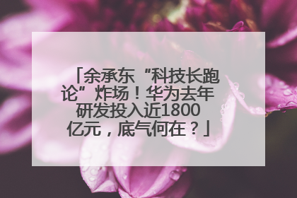 余承东“科技长跑论”炸场！华为去年研发投入近1800亿元，底气何在？