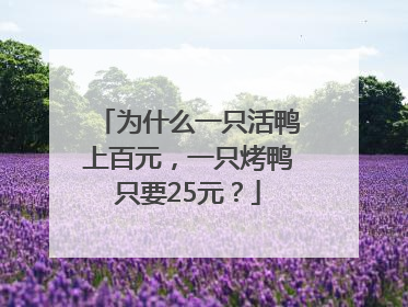 为什么一只活鸭上百元，一只烤鸭只要25元？