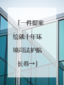 一件提案绘就十年环境司法护航长卷→