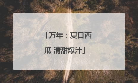 万年：夏日西瓜 清甜爆汁