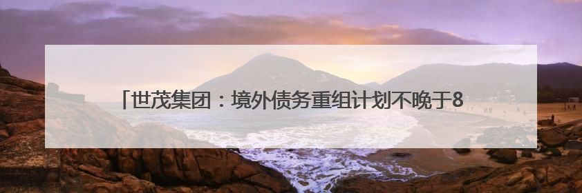 世茂集团：境外债务重组计划不晚于8月29日生效，将削债115亿美元