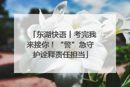 东湖快语丨考完我来接你！“警”急守护诠释责任担当