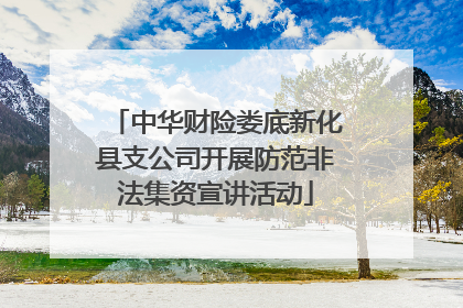 中华财险娄底新化县支公司开展防范非法集资宣讲活动