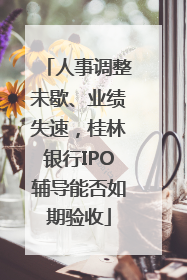 人事调整未歇、业绩失速，桂林银行IPO辅导能否如期验收