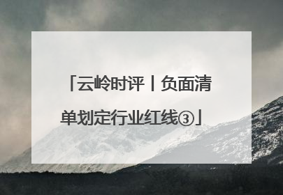 云岭时评丨负面清单划定行业红线③