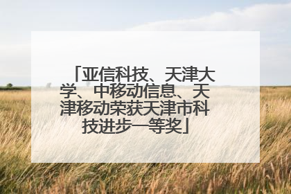 亚信科技、天津大学、中移动信息、天津移动荣获天津市科技进步一等奖