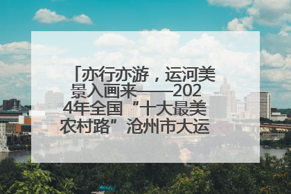 亦行亦游，运河美景入画来——2024年全国“十大最美农村路”沧州市大运河堤顶路探访
