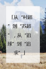 从“村超”到“苏超”，从“追球”到“追求”