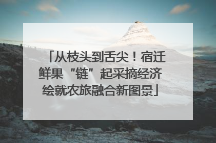 从枝头到舌尖！宿迁鲜果“链”起采摘经济绘就农旅融合新图景