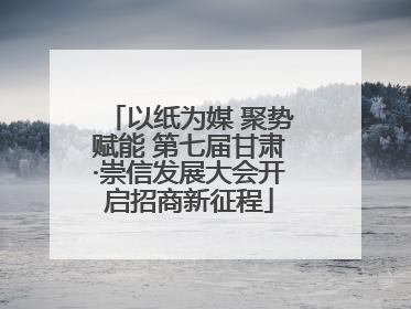 以纸为媒 聚势赋能 第七届甘肃·崇信发展大会开启招商新征程