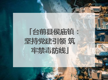 台前县侯庙镇：坚持党建引领 筑牢禁毒防线