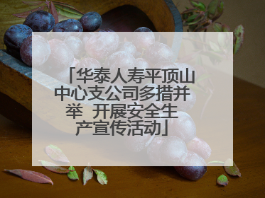 华泰人寿平顶山中心支公司多措并举  开展安全生产宣传活动