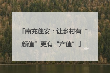 南充蓬安：让乡村有“颜值”更有“产值”