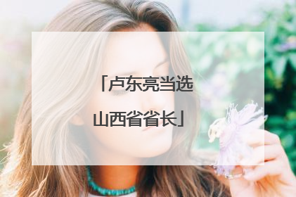 卢东亮当选山西省省长