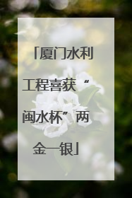 厦门水利工程喜获“闽水杯”两金一银