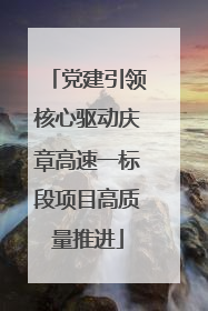 党建引领核心驱动庆章高速一标段项目高质量推进