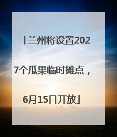 兰州将设置2027个瓜果临时摊点，6月15日开放
