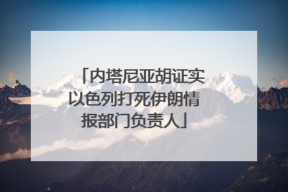 内塔尼亚胡证实以色列打死伊朗情报部门负责人