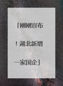 刚刚宣布！湖北新增一家国企
