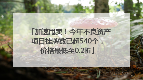 加速甩卖！今年不良资产项目挂牌数已超540个，价格最低至0.2折