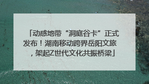 动感地带“洞庭谷卡”正式发布！湖南移动跨界岳阳文旅，架起Z世代文化共振桥梁